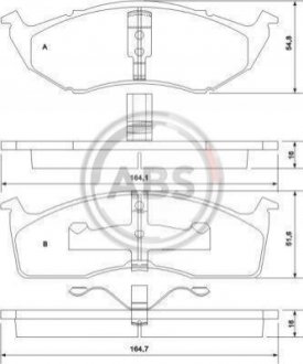 Гальмівні колодки, дискове гальмо (набір) A.B.S. 38591