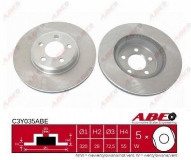 Диск гальмівний передній ABE C3Y035ABE