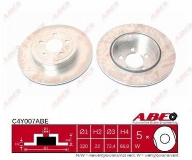 Диск гальмівний задній 320 mm RWD ABE C4Y007ABE