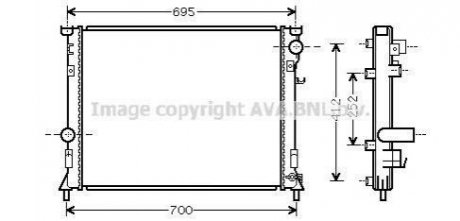 Радіатор, охолодження двигуна AVA QUALITY COOLING AVA COOLING CR2097