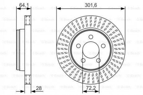 Диск гальмівний DODGE Nitro \\'\\'F \\'\\'2,8-4,0 \\'\\'06-11 BOSCH 0986479U04