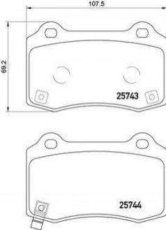 Комплект дискових гальмівних колодок BREMBO P30074