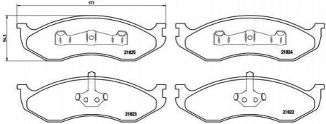Гальмівні колодки, дискове гальмо (набір) BREMBO P37004