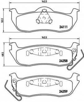 Комплект гальмівних колодок з 4 шт. дисків BREMBO P37011