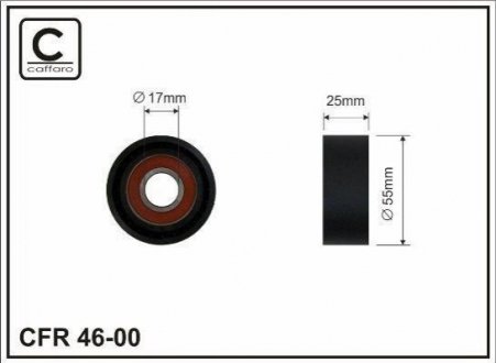 Ролик(54x17x26 пластик) Ford/Citroen/Peugeot 1.4/1.6HDi 01- CAFFARO 4600