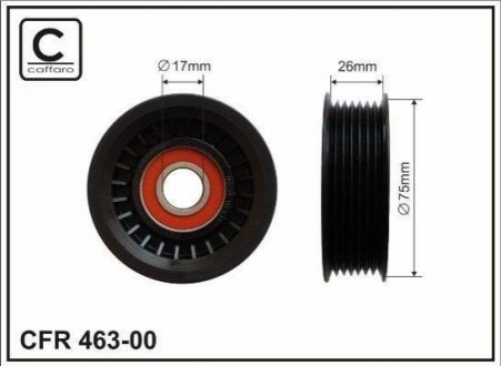 Ролик натяжний 75x17X26,5 plastik CAFFARO 46300