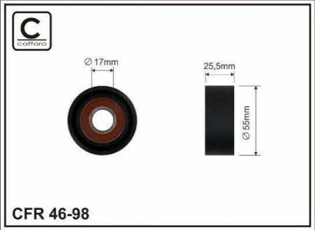 Ролик ремня генератора паразитный, OM651 2.2CDI (26x54) CAFFARO 4698