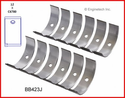 Вкладиші шатунні 1,00 мм ENGINETECH BB423J100MM