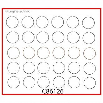 Кільця поршневі STD комплект ENGINETECH C86126STD