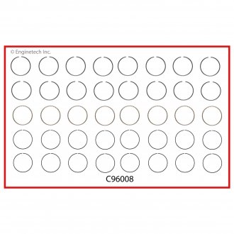 Кільця поршневі 0,50 мм (ні 2 комперсійного кільця) ENGINETECH C96008