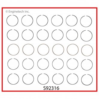 Кольца поршневые ENGINETECH S92316