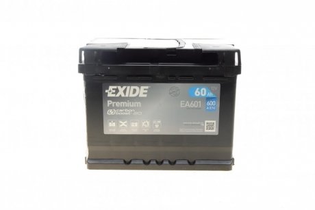Акумулятор Premium Carbon Boost 12V/60Ah/600A EXIDE EA601