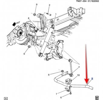 Стабілізатор задній GM 15057869