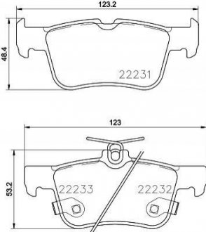 Гальмівні колодки Ford Galaxy, Mondeo V, S-Max Ford Usa Fusion Lincoln Mkz 1.0-3.5 09.06- HELLA 8DB355023301