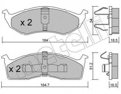 Тормозные колодки, дисковый тормоз (набор) Metelli 2203560