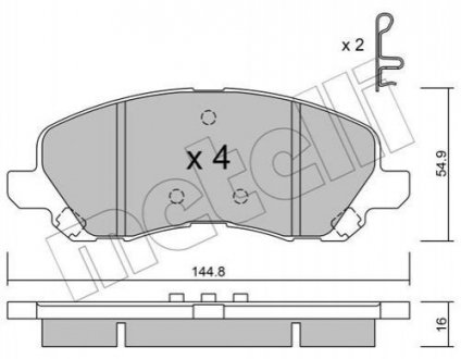 Комплект гальмівних колодок (дискових) Metelli 2204810