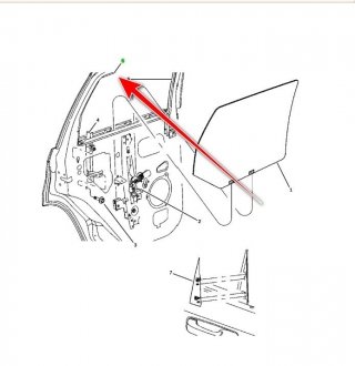 Молдинг двері задньої, лівої Mopar 55396321AG