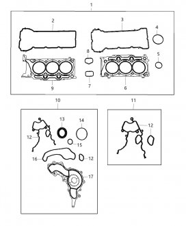 Комплект прокладок верхний Mopar 68216121AA