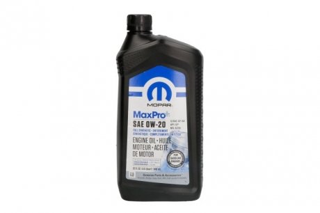 Олива моторна MaxPro+ 0W-20, 0,946л. Mopar 68218950AB