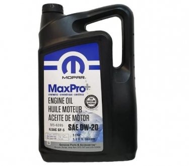 Моторна олива MaxPro+ 0W-20, 5л Mopar 68218951AC (фото 1)