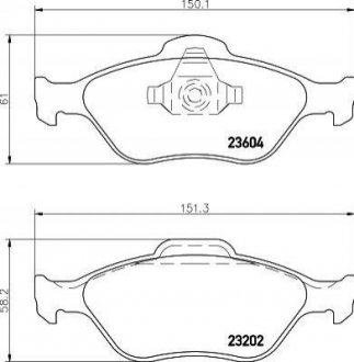 Колодки тормозные дисковые передние Mazda2 1.3, 1.4, 1.6 (03-)/Ford Fusion 1.4, 1.6 (04-12) NISSHINBO NP5008