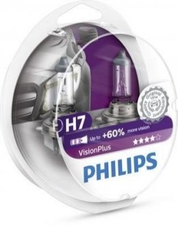 Автолампа H7 VisionPlus 12V 55W PX26d (2 шт. в блістері) PHILIPS 12972VPS2