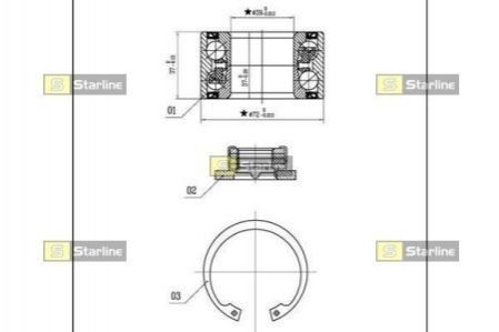 Подшипник ступицы sets STARLINE LO03530