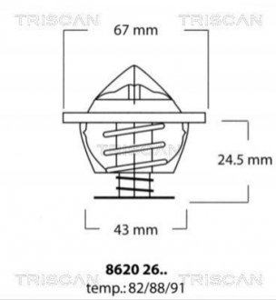 Термостат с прокладкой DB Vario, 405-609D TRISCAN 8620-2682