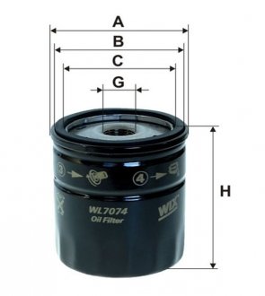 Фільтр оливи WIX FILTERS WL7074