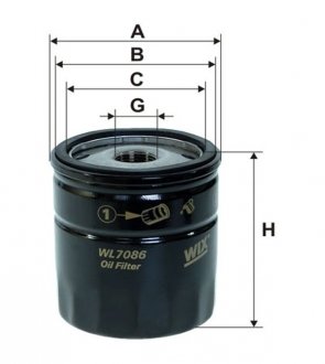 Фільтр оливи WIX FILTERS WL7086